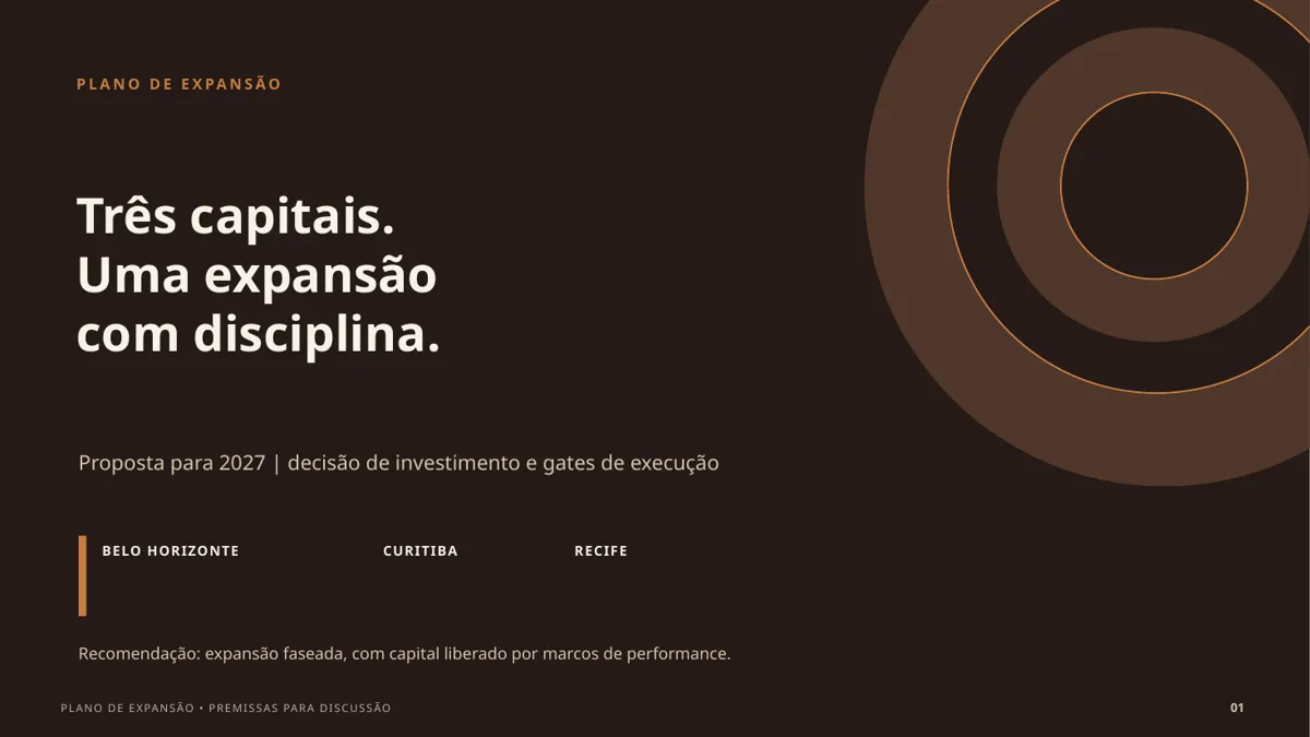 Slide 1 da apresentação gerada pelo Agente