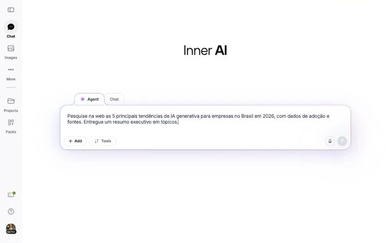 Pedido de pesquisa digitado no Agente