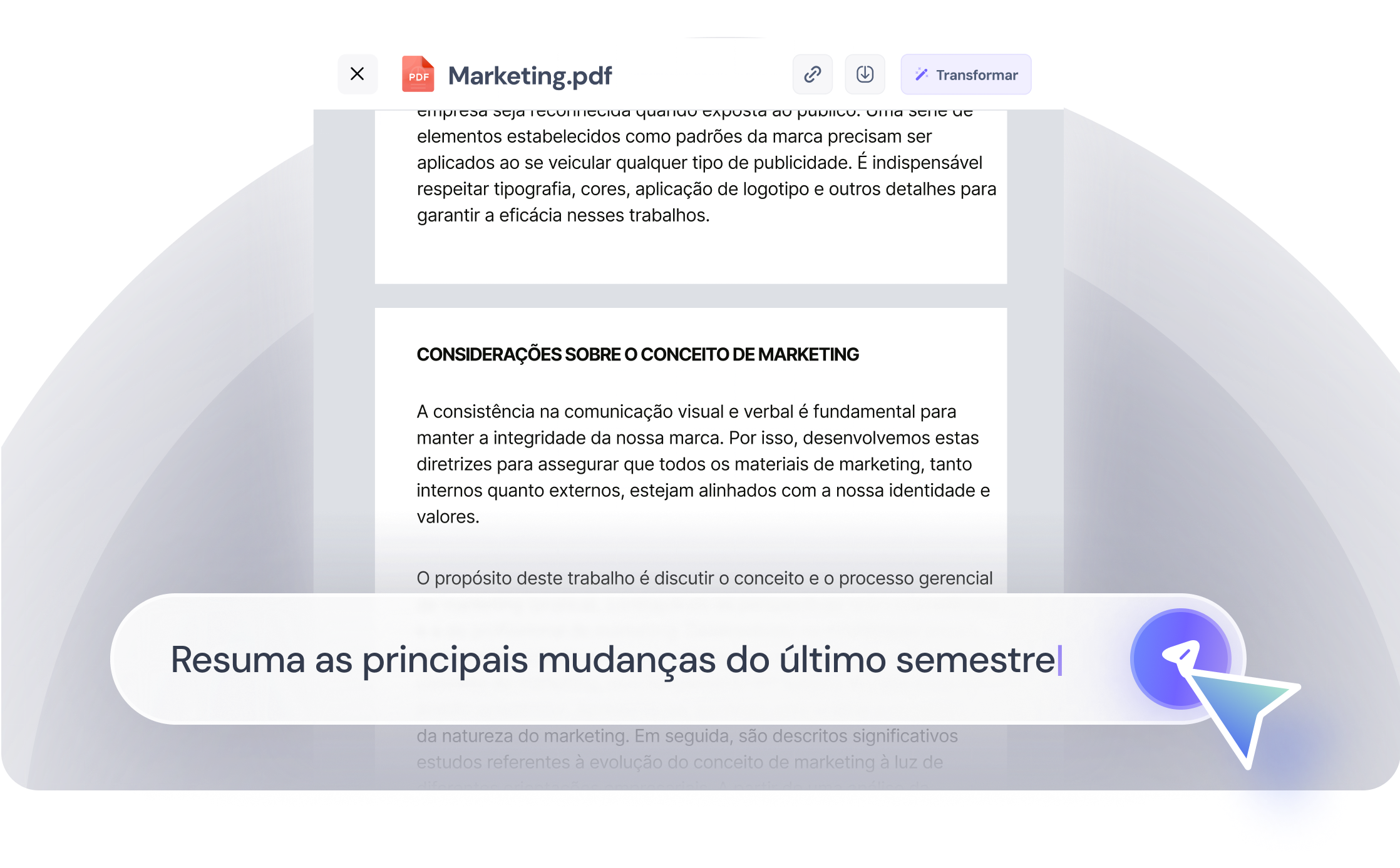 Converse com vídeos, PDFs e documentos