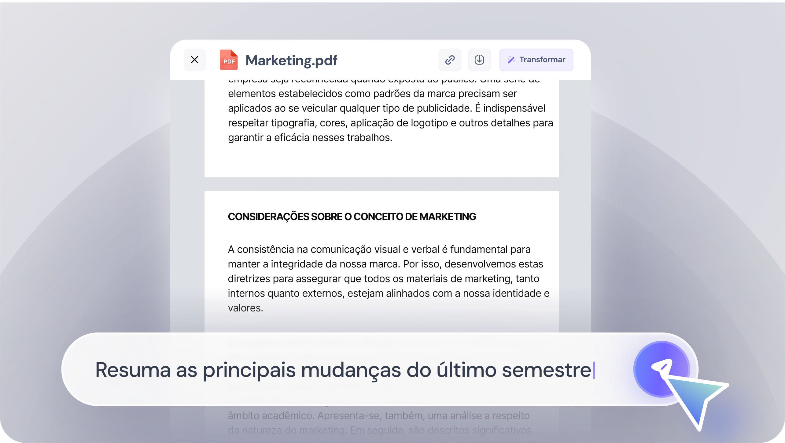 Interaja com documentos, PDFs, vídeos e mais